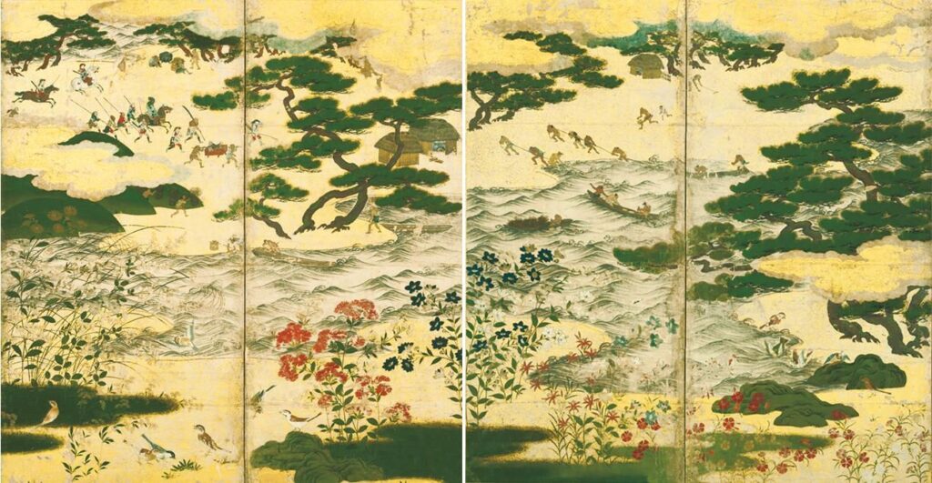 伝・土佐光重 重要文化財《浜松図屏風》